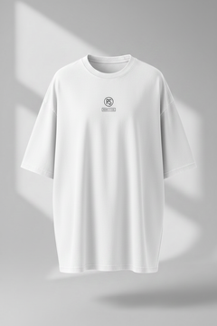 PURE STYLE oversized white tee with PS monogram chest logo