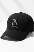 PURE STYLE embroidered PS monogram black cap